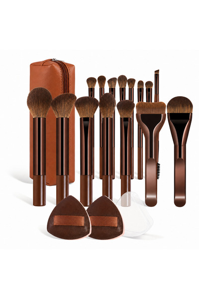 Choice Chocolate Makeup Brush Set - 18pcs High-Value Multi-Functional - Inclu...