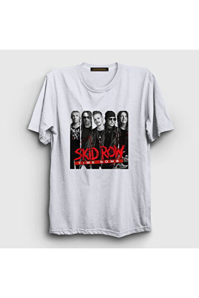 Presmono Bela unisex vremenska bomba Skid Row T-shirt - 432798tt