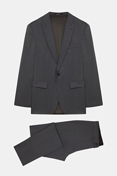W Collection 6 DROP ANTRASİT KIRLANGIÇ YAKA %100 YÜN TAKIM ELBİSE
