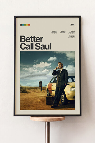 Pena Tablo Better Call Saul Retro Dizi Posteri Siyah Çerçeveli Tablo - Dizi T...