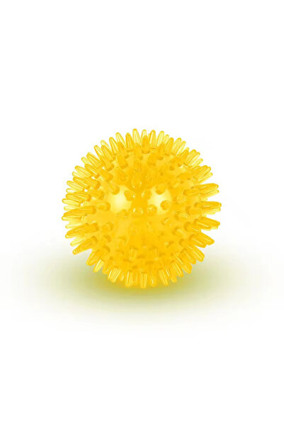 Choice 9cm YELLOW TPR Squeaky Spiked Dog Ball Chew Toy Durable Teeth Cleaning...