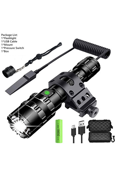 Choice 074 package B LED Tactical Hunting Flashlight USB Rechargeable Waterpr...