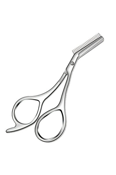 Choice Silver Stainless Steel Eyebrow Scissors with Comb -Hypoallergenic One-...