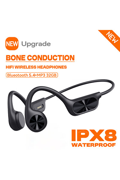 Choice1 Black Bone Conduction Swimming Headphones Wireless Bluetooth 5.4 IPX8...