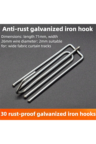 Choice 30 pcs Silver 30Pcs Premium Steel Curtain Hooks White Window Rings Dur...
