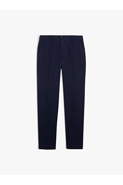 Sisley Streç Pamuklu Logolu Slim Fit Chino Pantolon Erkek Lacivert Pantolon -...