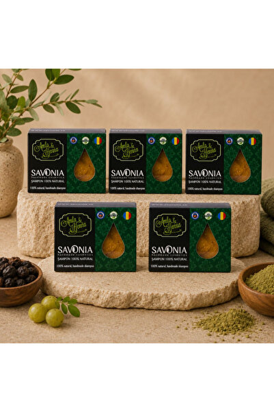 Savonia Set 5 buc - Sampon Solid Amla si Henna,
