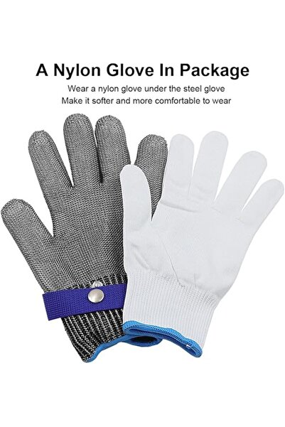 choice2 L 1PC ANSI A9 Cut Resistant Glove Stainless Steel Mesh Metal Glove Fo...