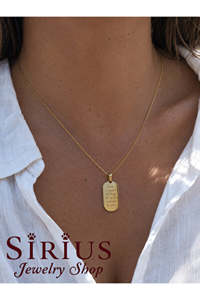 sirius jewelry Kendi El Yazın ile Oval Plaka Kolye | 925 Ayar Gümüş