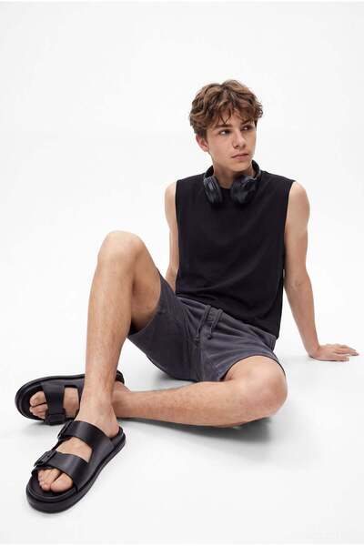 PAULMARK Pantaloni scurți basic Regular, lavabili, cu legături în talie