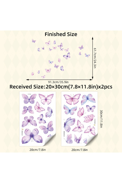 Choice PURPLE Romantic Butterfly Wall Stickers Creative Home Wall Decor Self-...