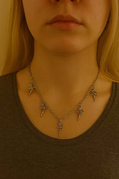 Herşey Nota 5-Piece Tinker Bell Motif Women's Necklace – with 60 cm Chain, El...