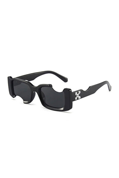 Toz Vintage Glad Black Rectangular Geometric Thick Frame Vintage Retro Sungla...