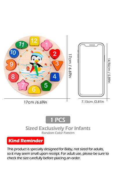 Choice Wooden clock Wooden Clock Puzzle Montessori Time Telling Shape Number ...