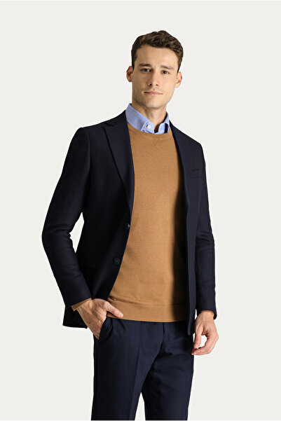 Abdullah Kiğılı 6 Drop Regular Fit Standard Cut Wool Classic Patterned Jacket