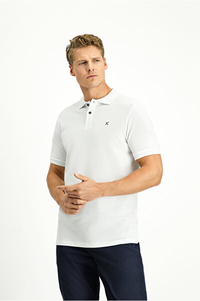 Kiğılı Polo Yaka Slim Fit Nakışlı %100 Pamuk Tişört