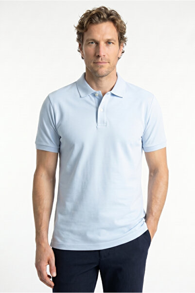 Kiğılı Tricou cu guler polo slim fit brodat bumbac 100%