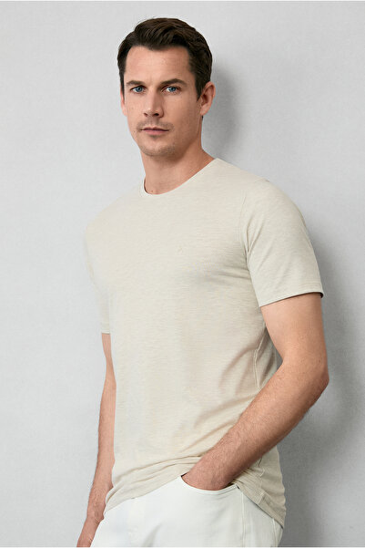 Kiğılı Tricou de bază din bumbac, cu gât rotund, croială slim, din jerseu simplu