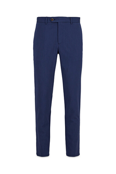 Kiğılı Tapered Slim Fit Lycra Ribbed Striped Canvas / Chino Trousers