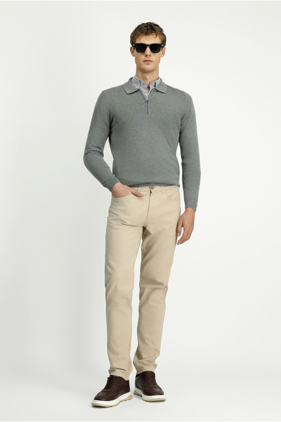 Kiğılı Slim Fit Tight Fit Lycra Canvas / Chino Trousers