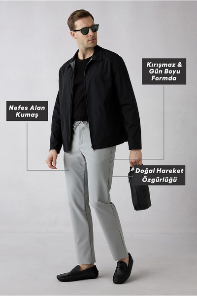 Kiğılı Techno-Line Regular Fit Standard Cut Lycra Flexible Waistband Pants wi...