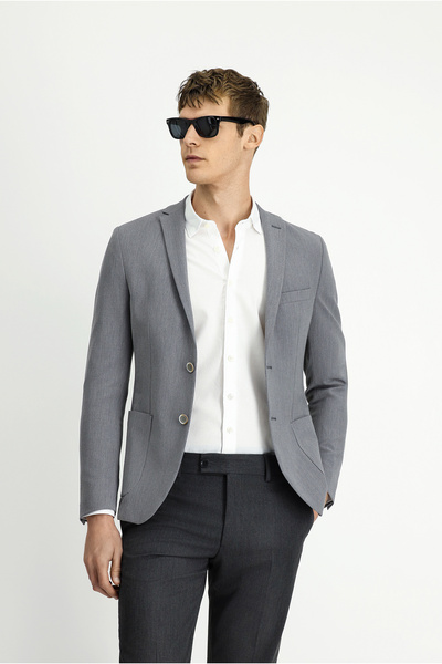 Kiğılı 7 Drop Super Slim Fit Eksra Dar Kesim Gofre Ceket