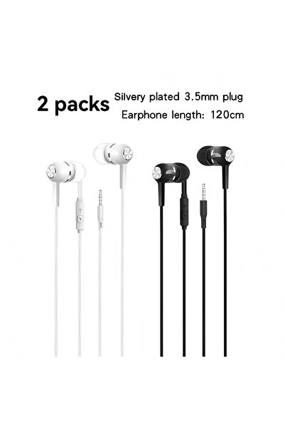 Choice white and black 1-8pcs 3.5mm Wired Headphones In Ear Wired Earphones w...
