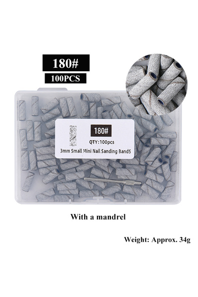 Choice 180Grit(100PCS) 100pcs/box 3mm Mini Sanding Bands With Mandrel Sets Fo...