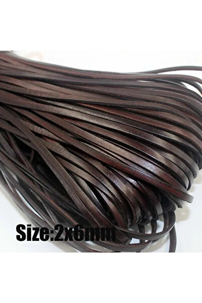 Choice 5yards flat 2x6mm 5 Yards Retro High Quality Genuine Leather Cord Roun...
