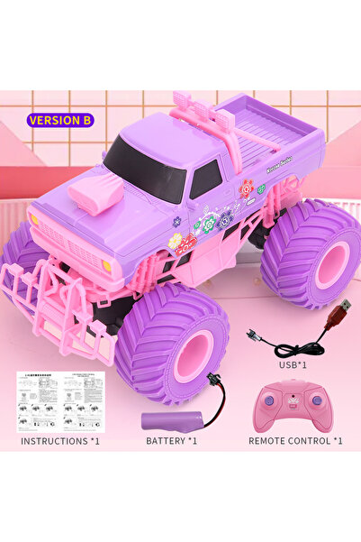 Choice Version B Pink RC Car Pickup Truck Electric Climbing Drop-resistant St...