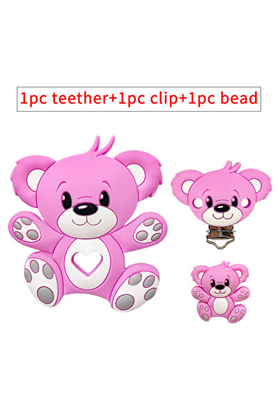 Choice 3pcs 3pcs/set Silicone Cartoon Animal Figure Teether Beads and Clips B...