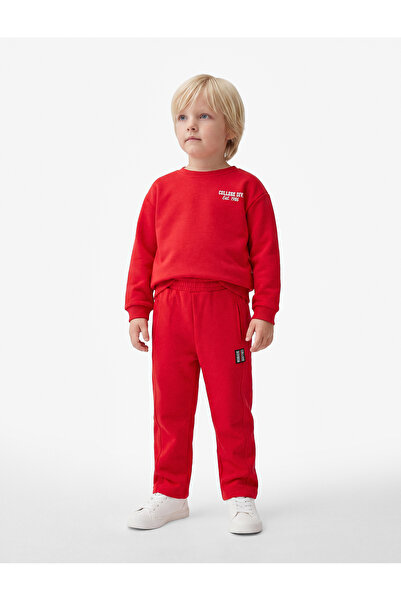 Koton Cotton Sweatpants with Pocket Detail and Elastic Waistband