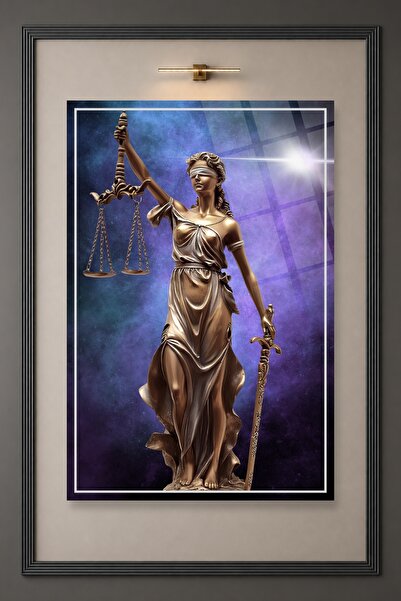 HMDS CONCEPT Statuia Justitiei, Balanța Justitiei, Pictură pe sticlă Themis 360