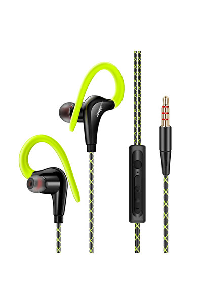 Choice Green S760 Wired In-ear Waterproof Earphones Ear Hook Earbuds Stereo S...