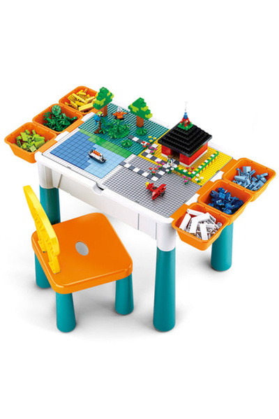 StarMarz 178-piece Building Blocks Set With Table, Chair, Storage & Pen – Mul...