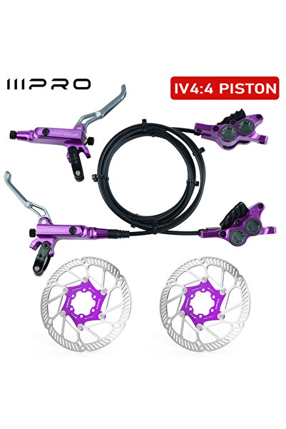 Choice PURPLE Brake-Rotor IIIPRO IV4 Bicycle Hydraulic Brakes Set 4 Piston Bi...