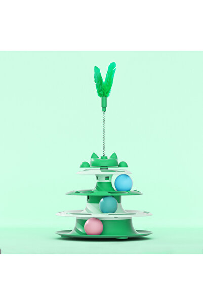 choice2 green Cat Toys for Self-Entertainment: Interactive Turntable, Teaser ...