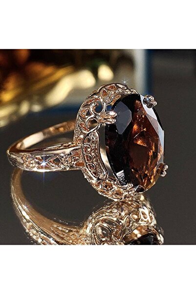 choice2 8 F828 Huitan Rose Gold Color Women Ring Inlaid Shiny Red/Green Oval ...