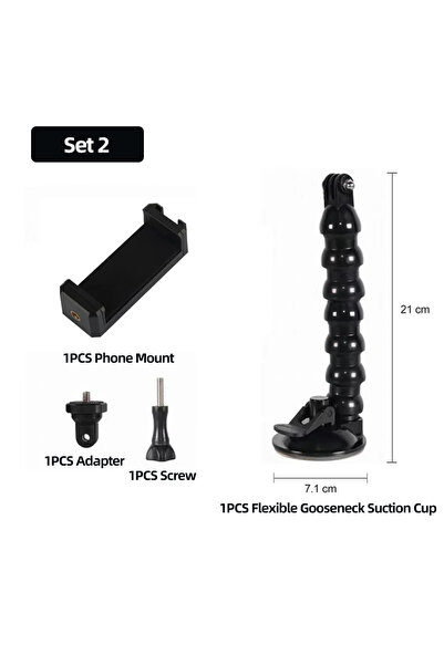 Choice Add mount Flexible Suction Cup Gooseneck Mount Car Holder For GoPro 13...