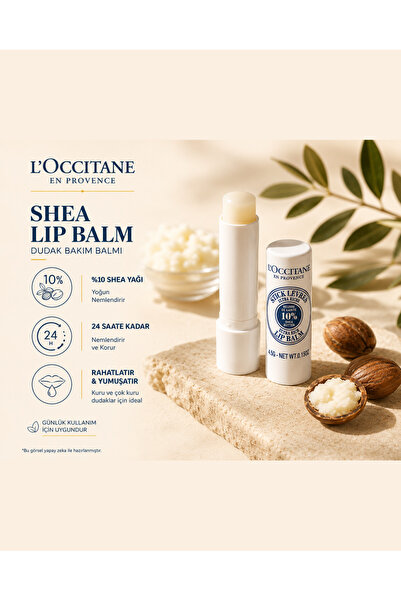 L'Occitane Shea Yoğun Nemlendirici Dudak Balmı, %10 Shea Yağı İçeren, 4,5 g