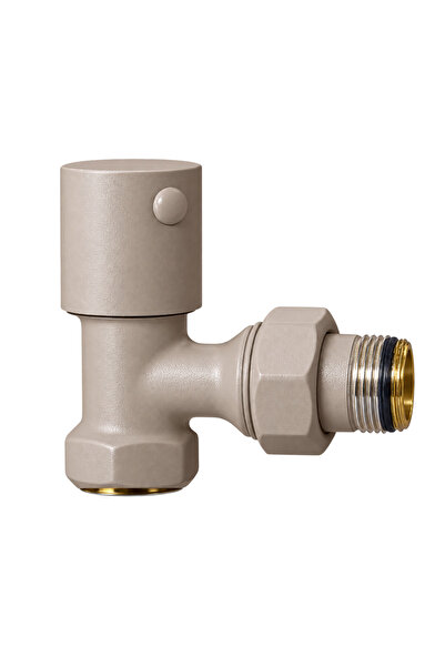 Termovan Radyatör Havlupan Vanası Köşe Tip 1/2'' Latte
