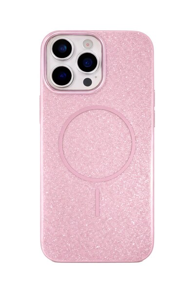 Vissona iPhone 14 Pro Kılıf – MagSafe Uyumlu – Simli Lüks Silikon Telefon Kılıfı