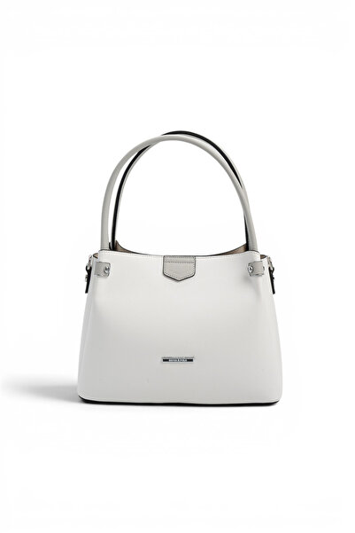Silver Polo Silver & Polo Sp1254 Women's Handbag Plain White-Grey