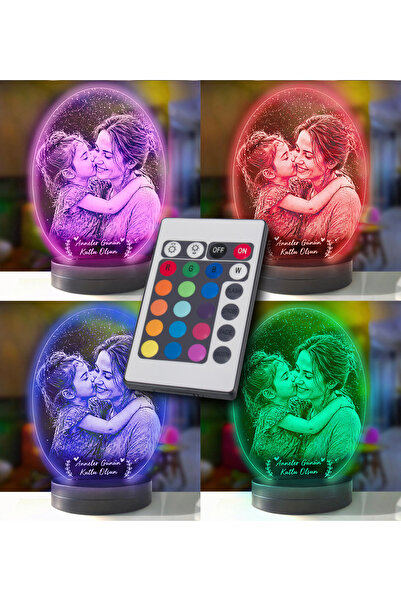 hediye-ci Anneler Gününe Özel Oval Hediye Led Gece Lambası Hediyelik