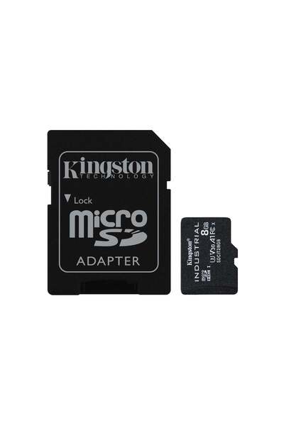 Kingston SDCIT2-8GB 8GB microSDHC Industrial C10 A1 pSLC Card + SD Adapter Ha...