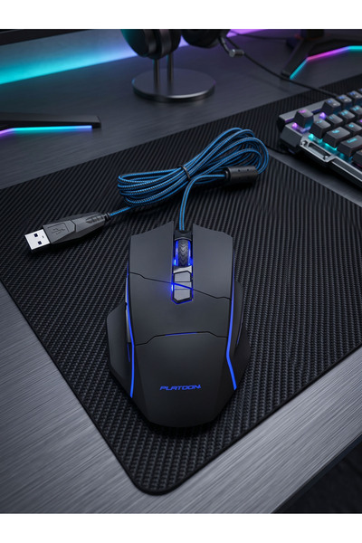 ERDİNEKS 8 Tuşlu RGB Gaming Oyuncu Mouse Ayarlanabilir DPI Örgülü Kablolu E-S...