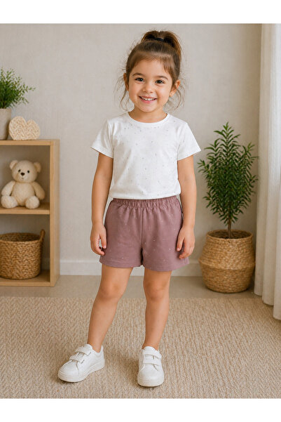 SANTRALBEBE Girl's Stoned Shorts Suit