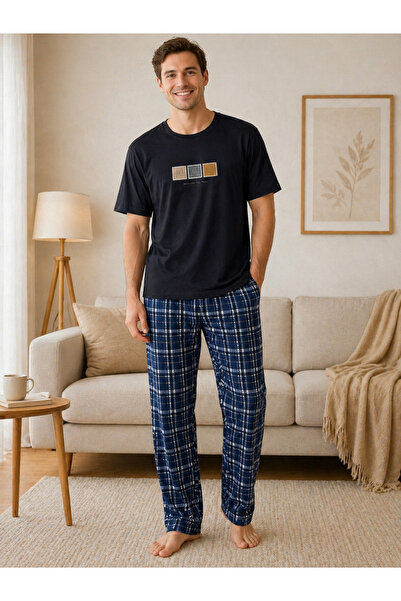 Vesperia Erkek Kısa Kol %100 Pamuk Pijama Takımı