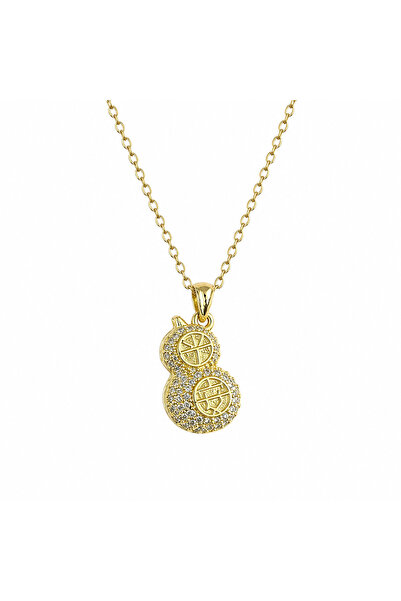 Yuchicly Double Pattern Necklace Gold Color Quality Stainless Steel