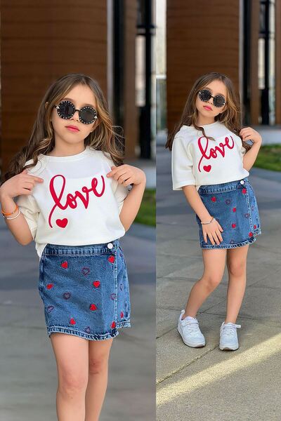 Minigimin Cicileri Miniğimin Cicileri Love Σετ για κορίτσια με τζιν σορτς και...